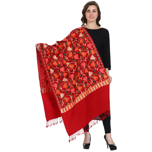 Women's Aari Embroidered Wool Stole